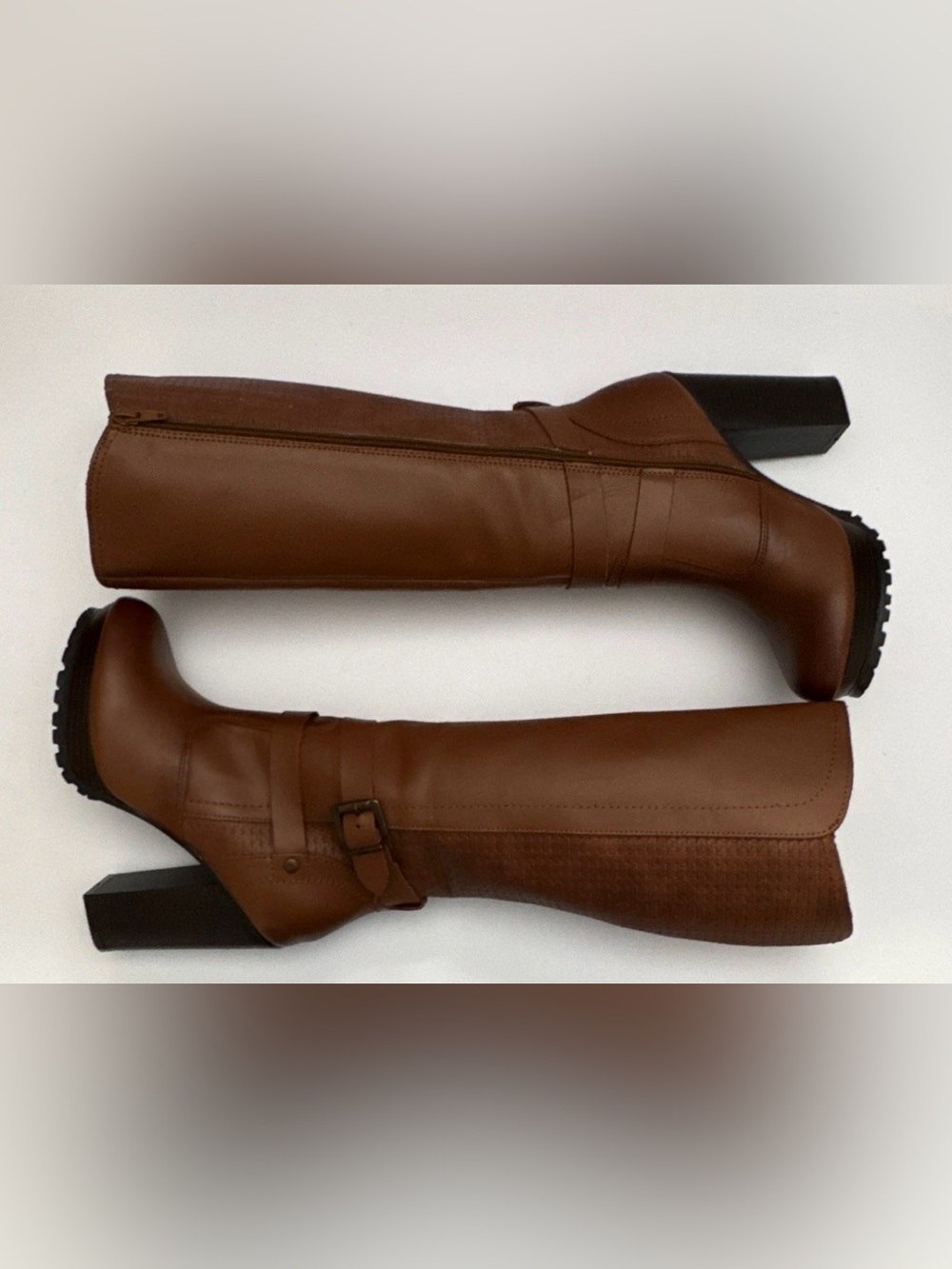 ANDREA Chestnut Brown Knee-High Platform Boots
